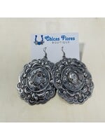 Big Silver Concho Earrings