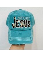 But First Jesus Turquoise Cap