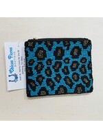 Turquoise Leopard Print Pouch