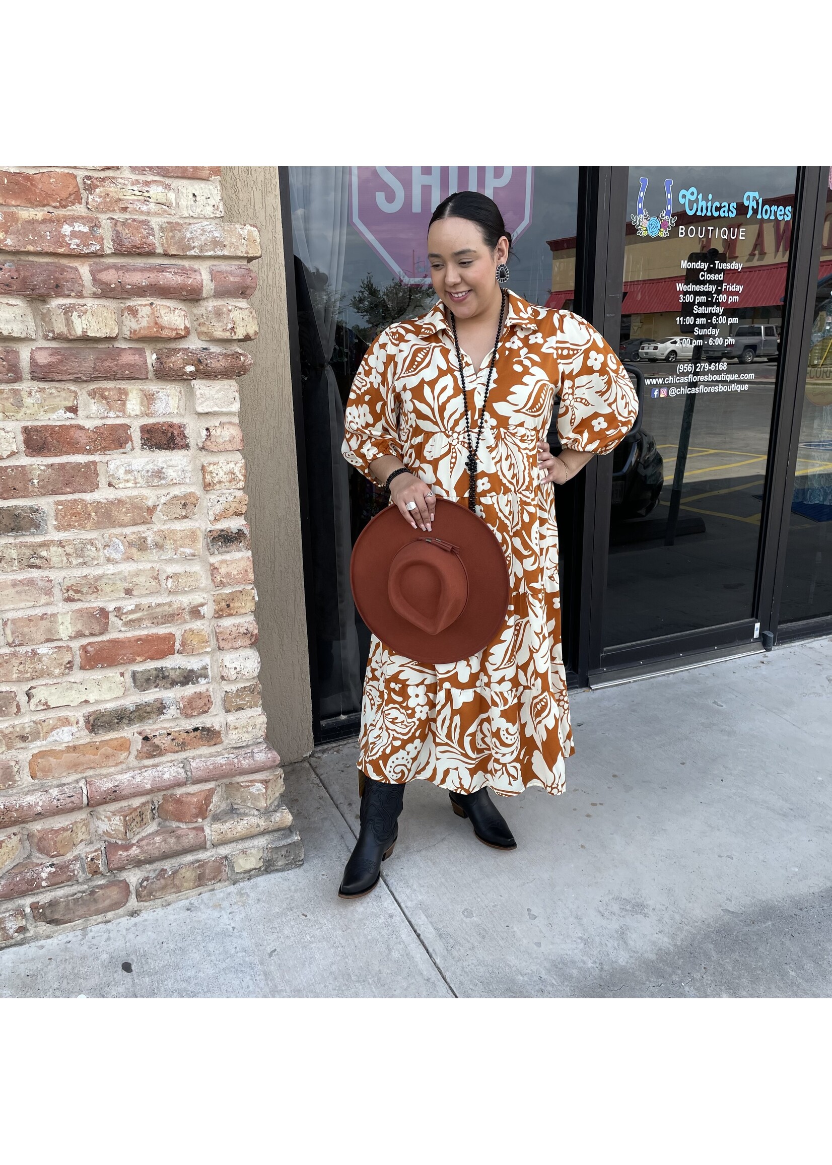 Rust & Beige Dress