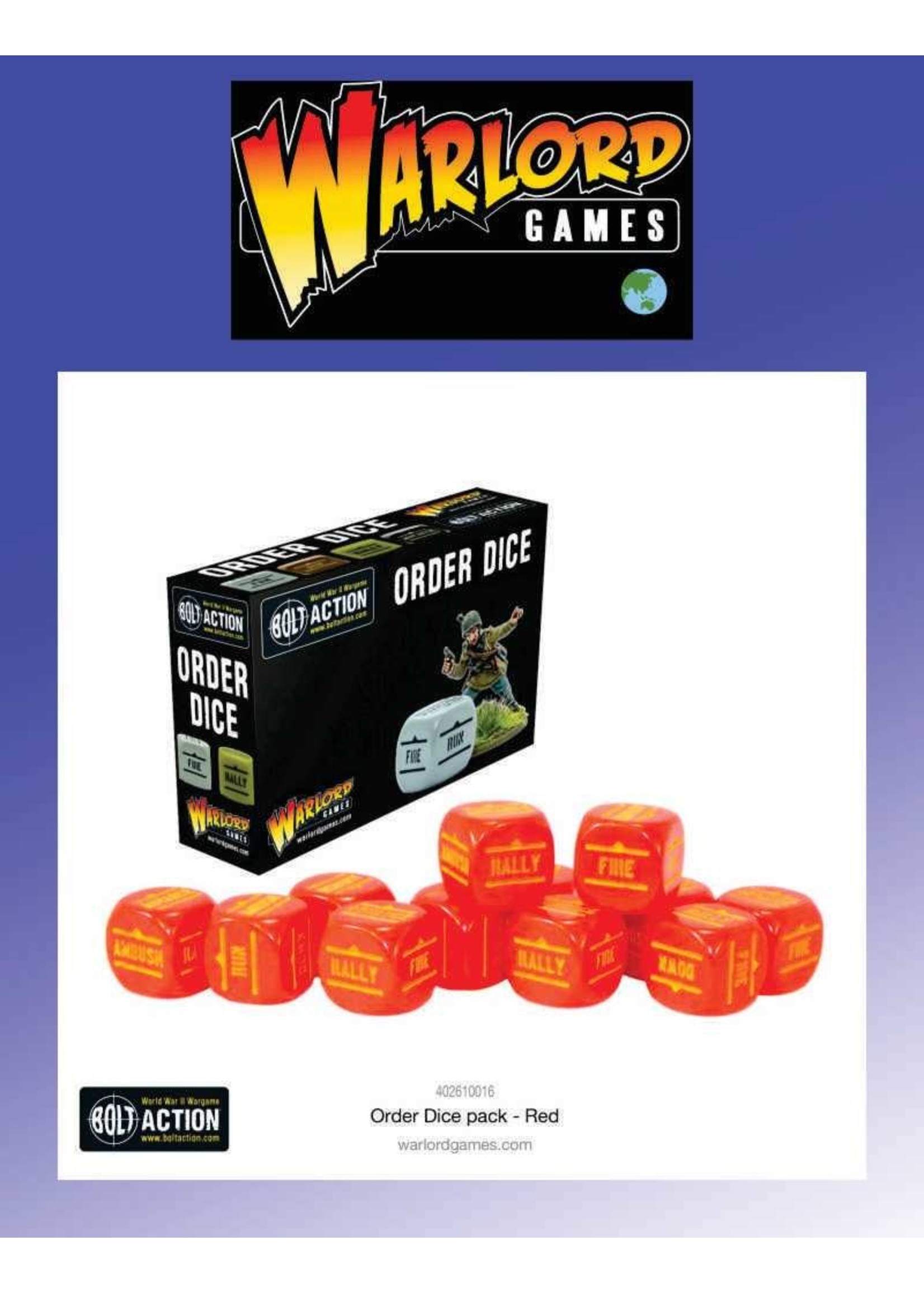Warlord Games Bolt Action Order Dice - Red