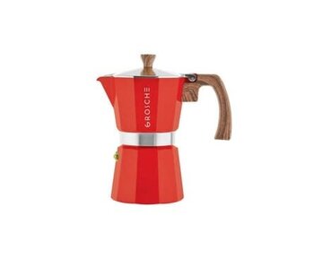 Cafetière espresso italienne rouge - Modèle Milano - 6 tasses - Grosche