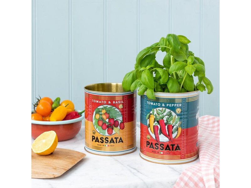 Rex London Ensemble de deux pots de rangement en étain - motif passata