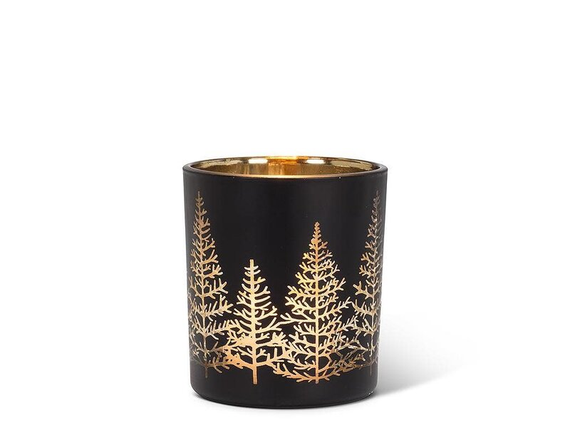 Abbott Photophore noir - petit - motif sapins - Abbott