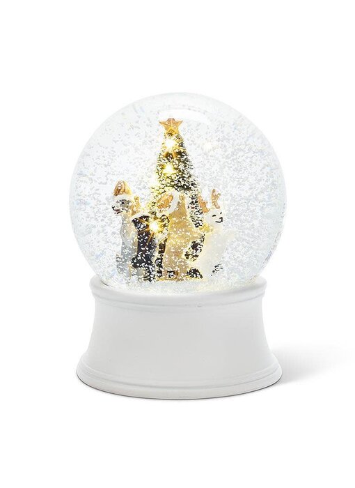 Boule à neige - grand format avec LED - chiens qui dansent - Abbott