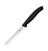 Victorinox Couteau noir - lame dentelée & bout rond - Victorinox
