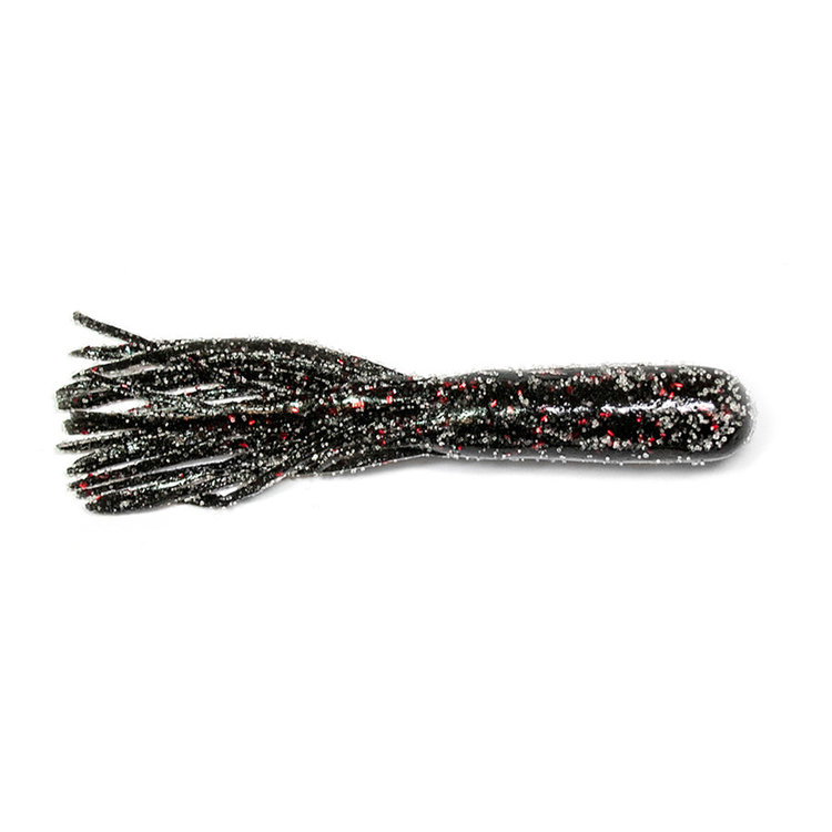 Lunkerhunt spicy tube black/red fleck