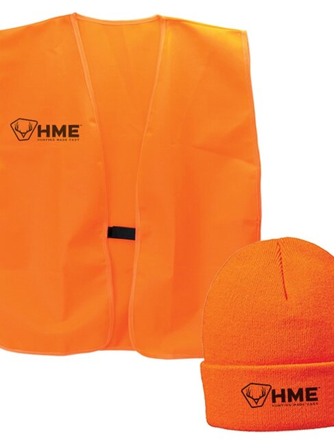 GSM outdoors Orange Vest & Beanie