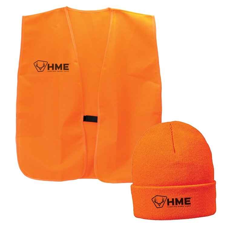 GSM outdoors Orange Vest & Beanie