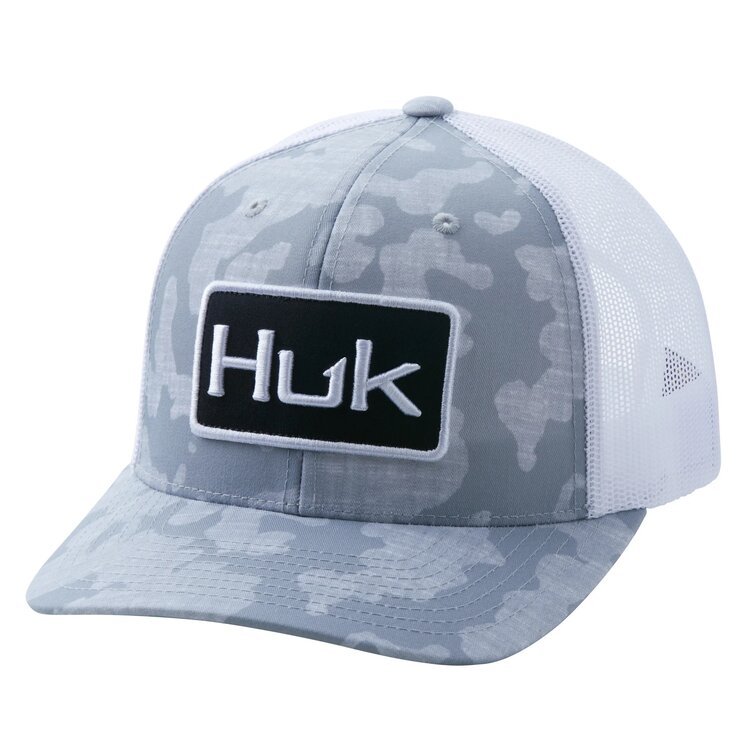 Huk Huk Running Lakes Camo trucker hat overcast grey