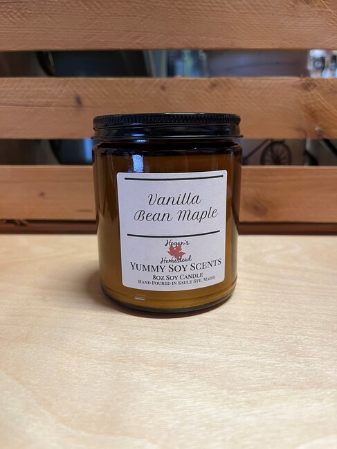 Hogan's Homestead Maple infused soy candle Vanilla Bean