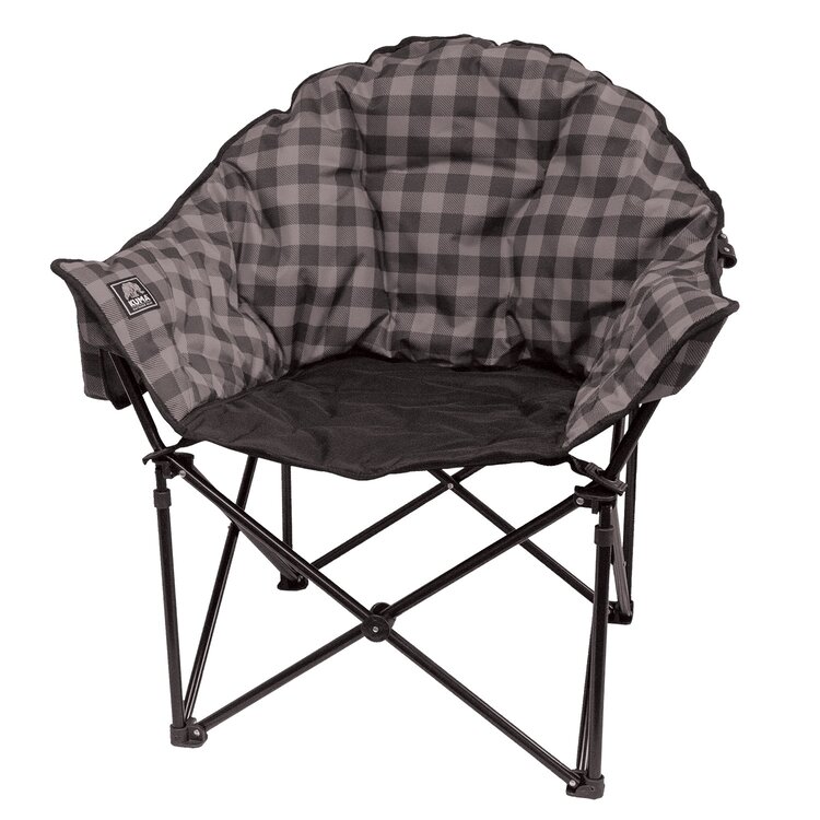 Kuma Lazy Bear Chair Grey/Black Plaid