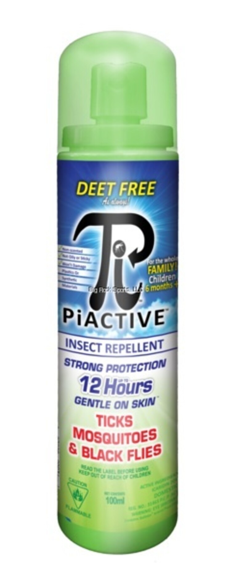 Big Rock Sports Piactive Insect Repellent 100ml Travel Size Deet Free