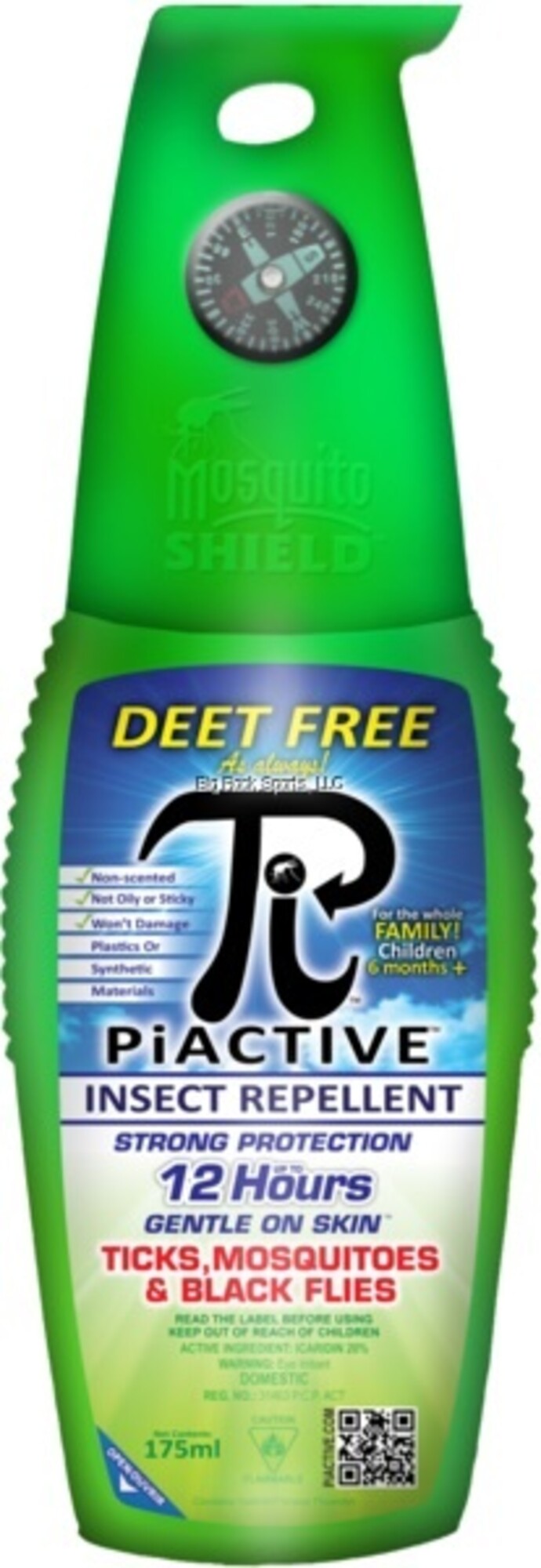 Big Rock Sports Piactive Insect Repellent Deet Free  175ml with whistle and compass