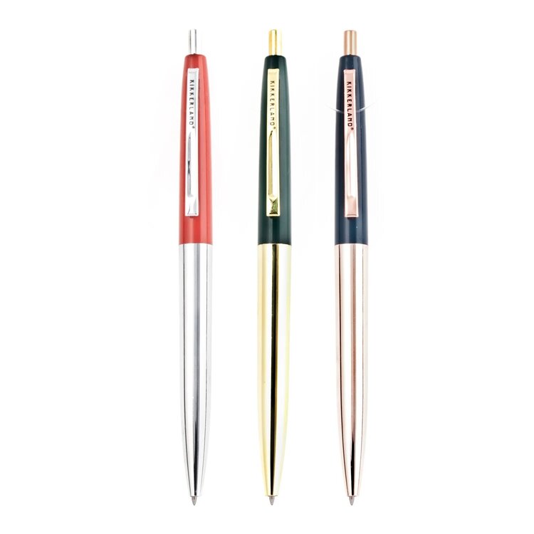 KIKKERLAND Metal Retro Pens 3 Pack