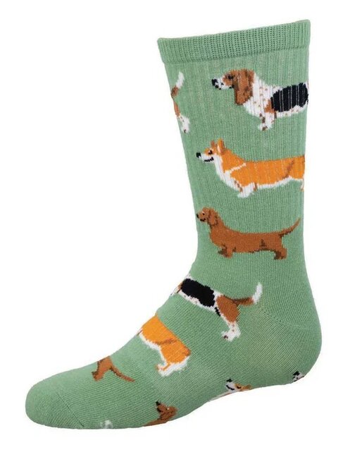 Sock Smith Long Dogs Green 7-10 Years