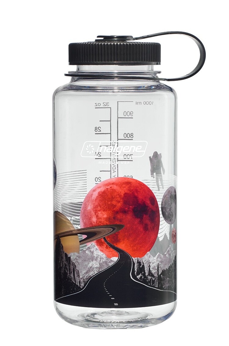 Red Pine Nalgene 32oz Clear with Scene Wide Mouth Bottle