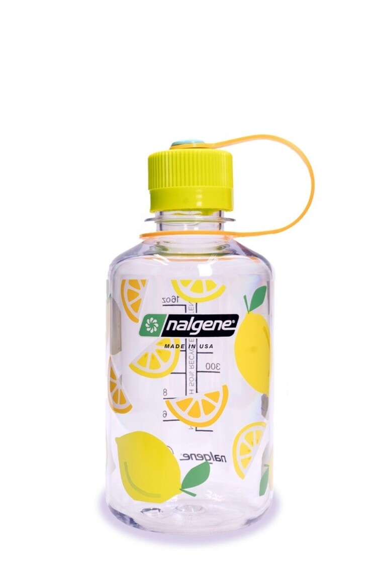 Red Pine Nalgene 16oz Narrow Mouth Clear Bottle