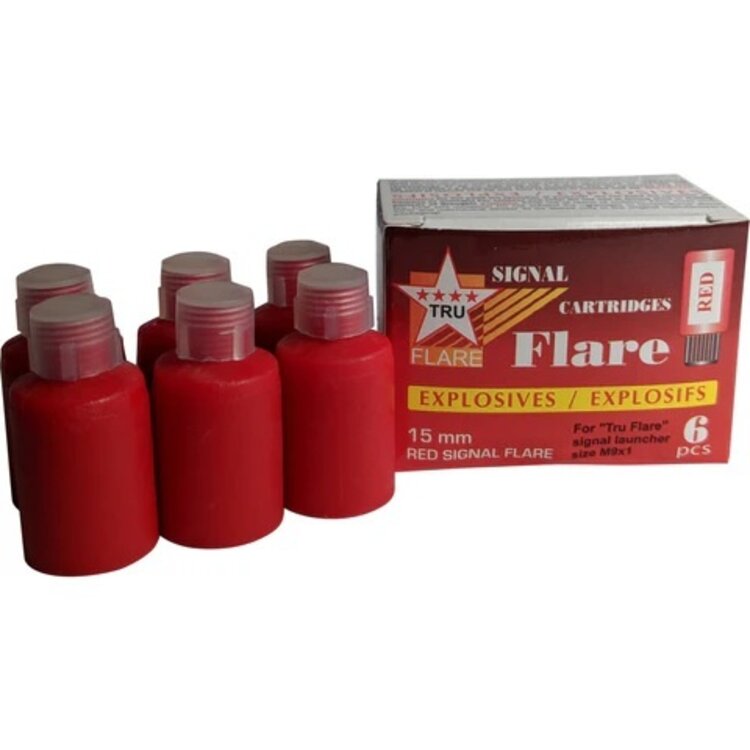 Kodiak Box of 6 15mm Red Signal Flares