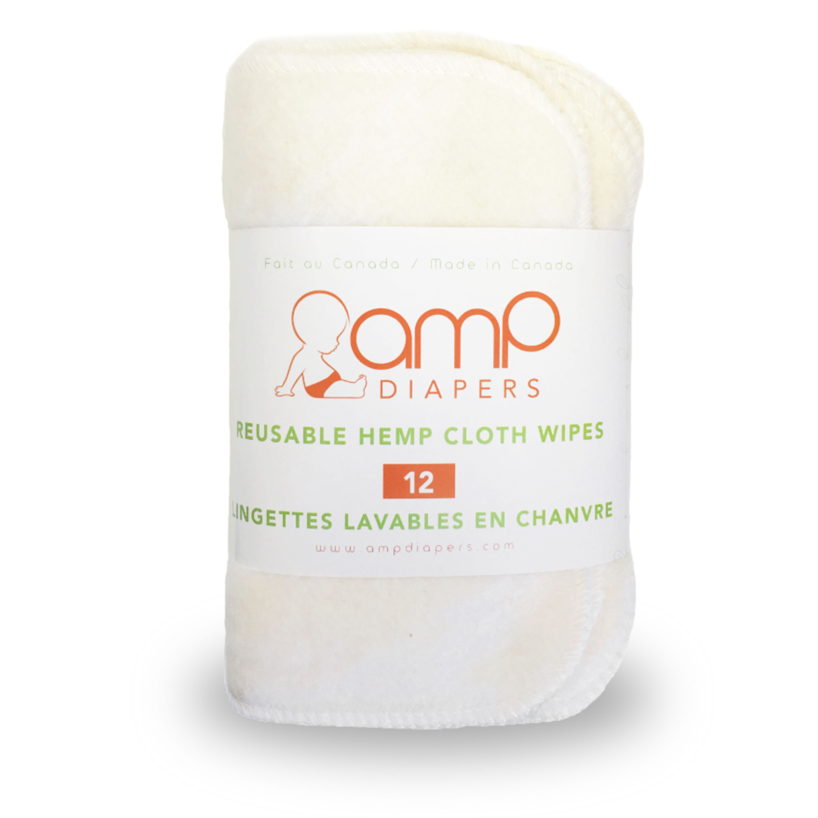 AMP AMP HEMP CLOTH WIPES ~ 12 PACK