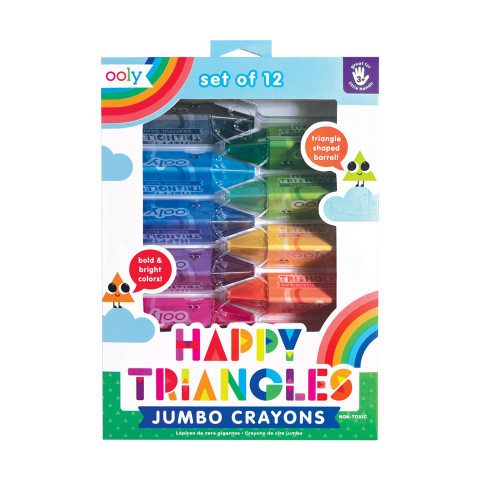 OOLY OOLY HAPPY TRIANGLES JUMBO CRAYONS 12 PK