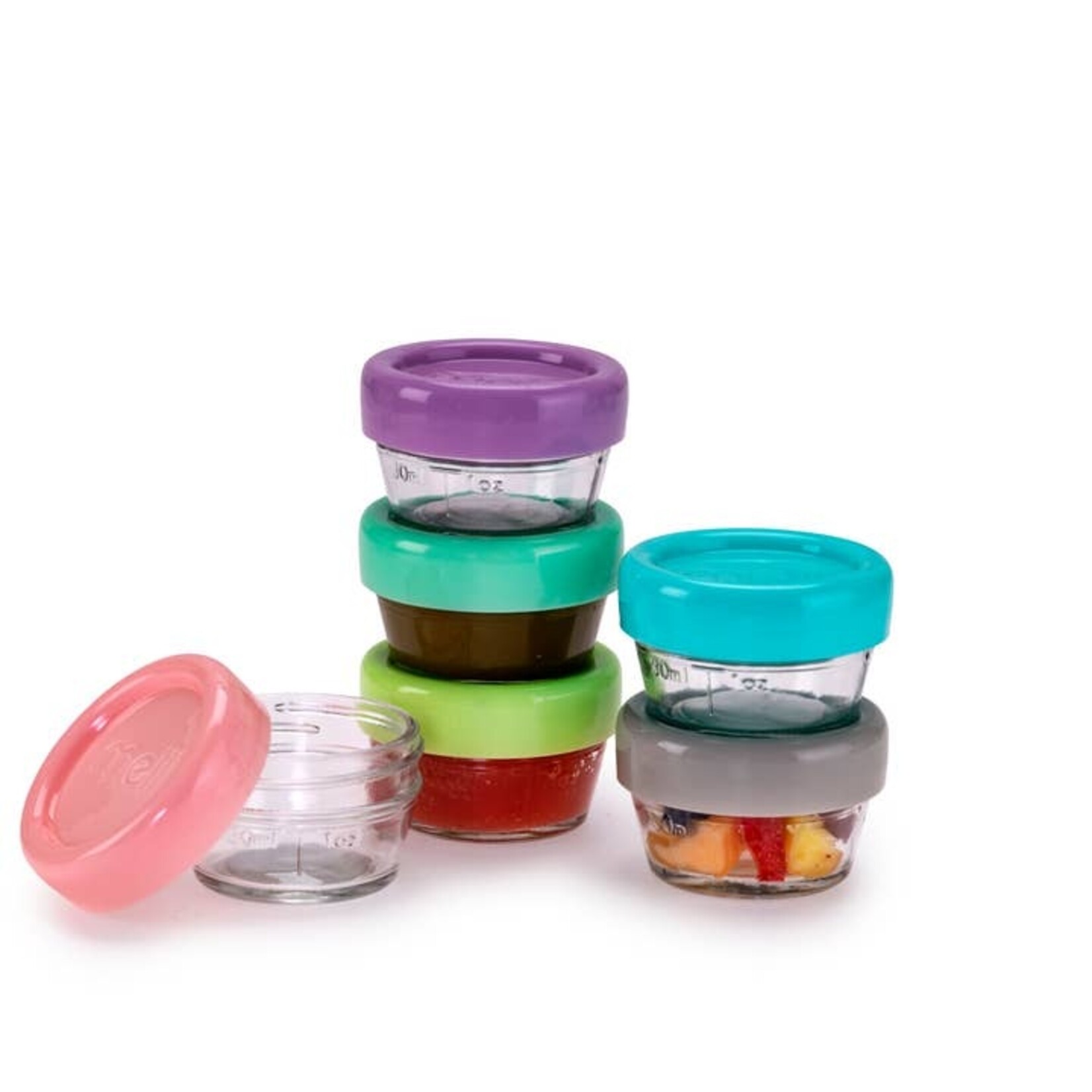 MELLI MELII GLASS FOOD STORAGE CONTAINERS 2oz - SET OF 6