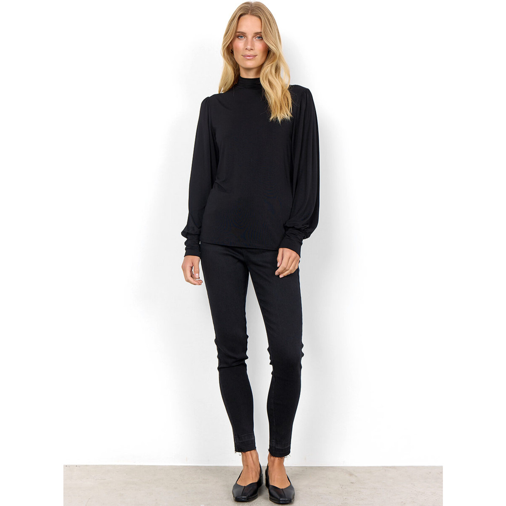 SOYA CONCEPT LONG PUFF SLEEVE MOCK NECK