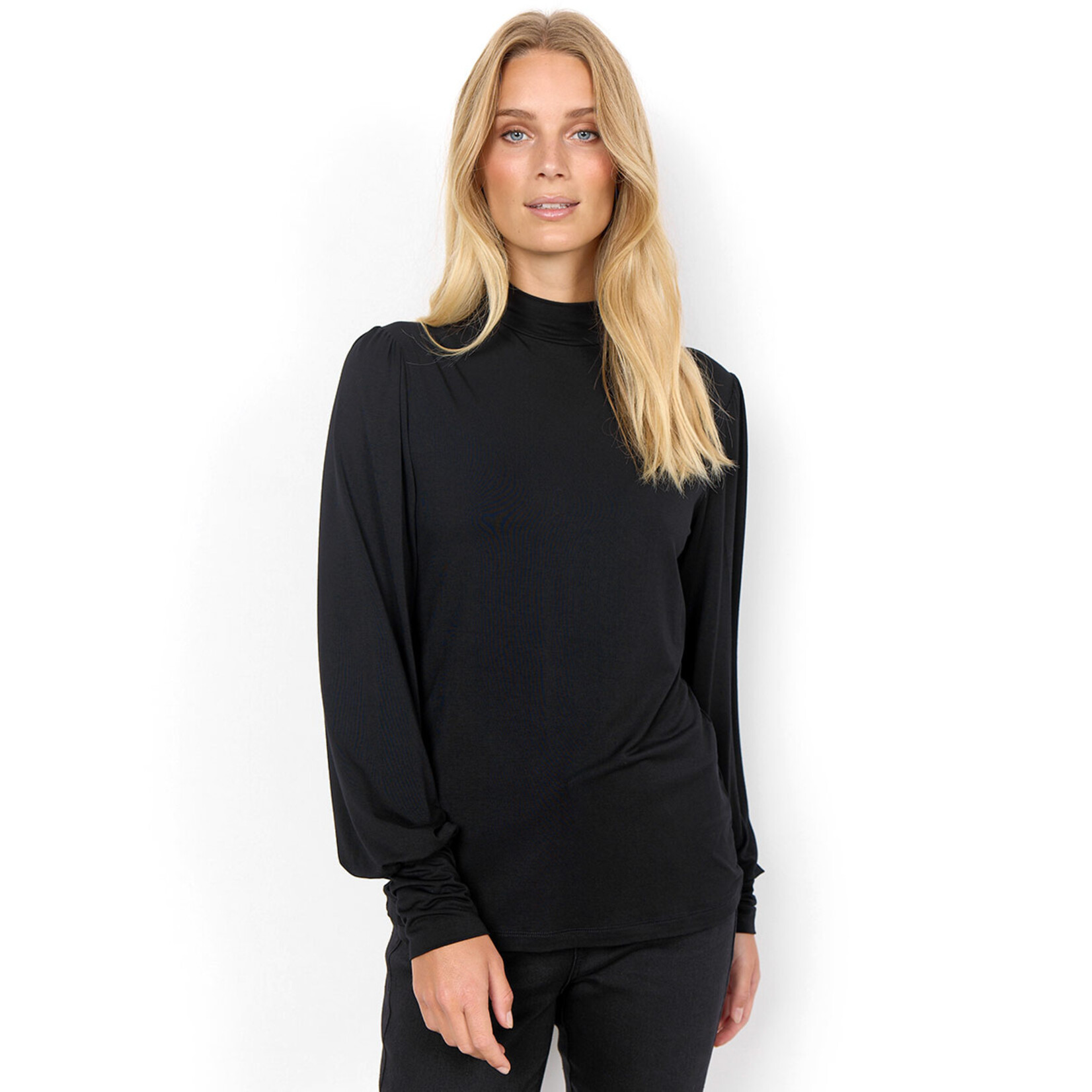 SOYA CONCEPT LONG PUFF SLEEVE MOCK NECK