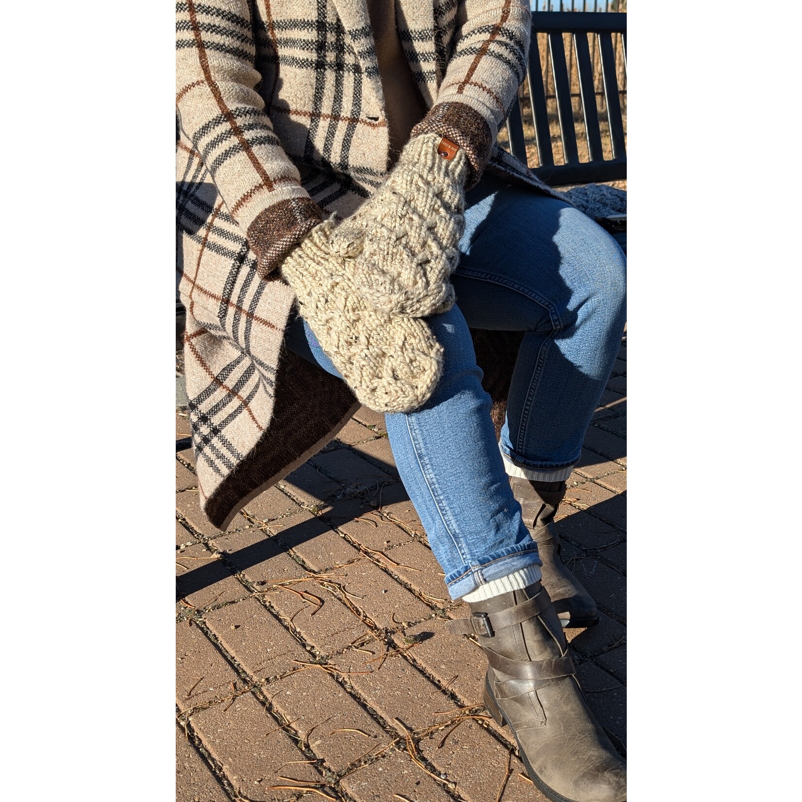LIL' KNITS LIL KNITS HONEYCOMB MITTENS - ADULT