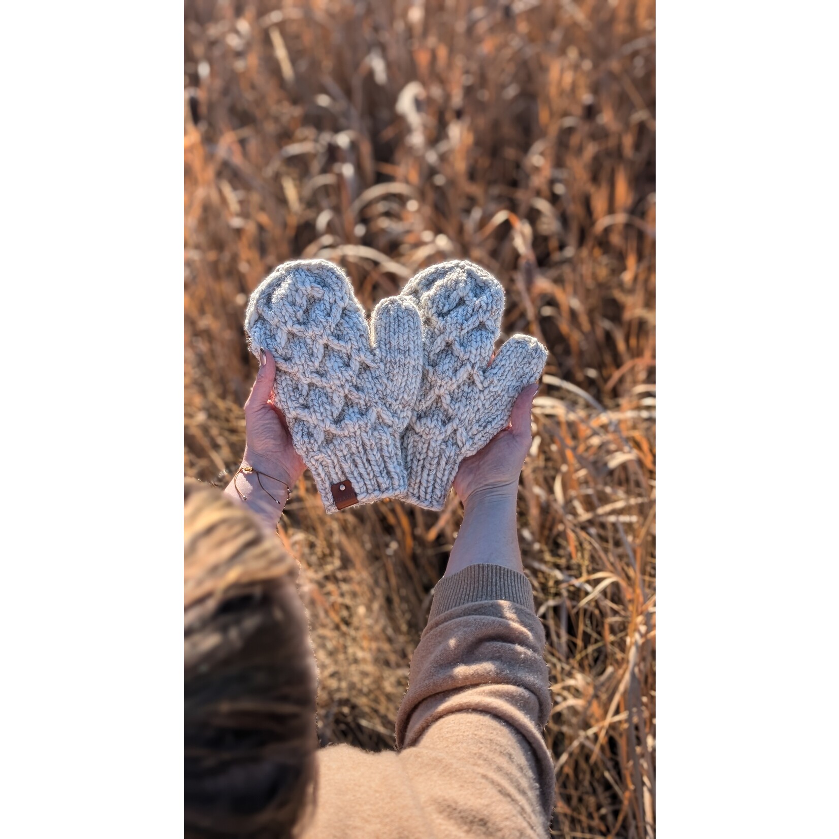 LIL' KNITS LIL KNITS HONEYCOMB MITTENS - ADULT