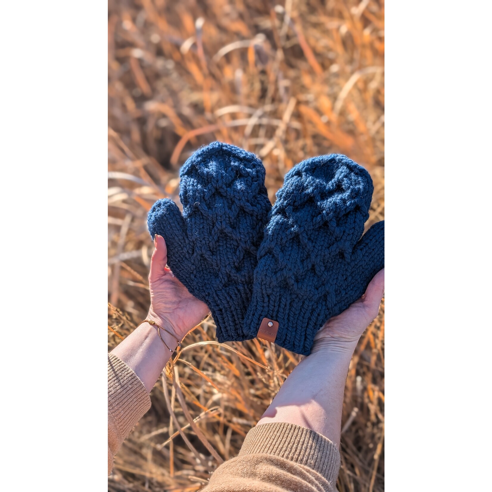 LIL' KNITS LIL KNITS HONEYCOMB MITTENS - ADULT