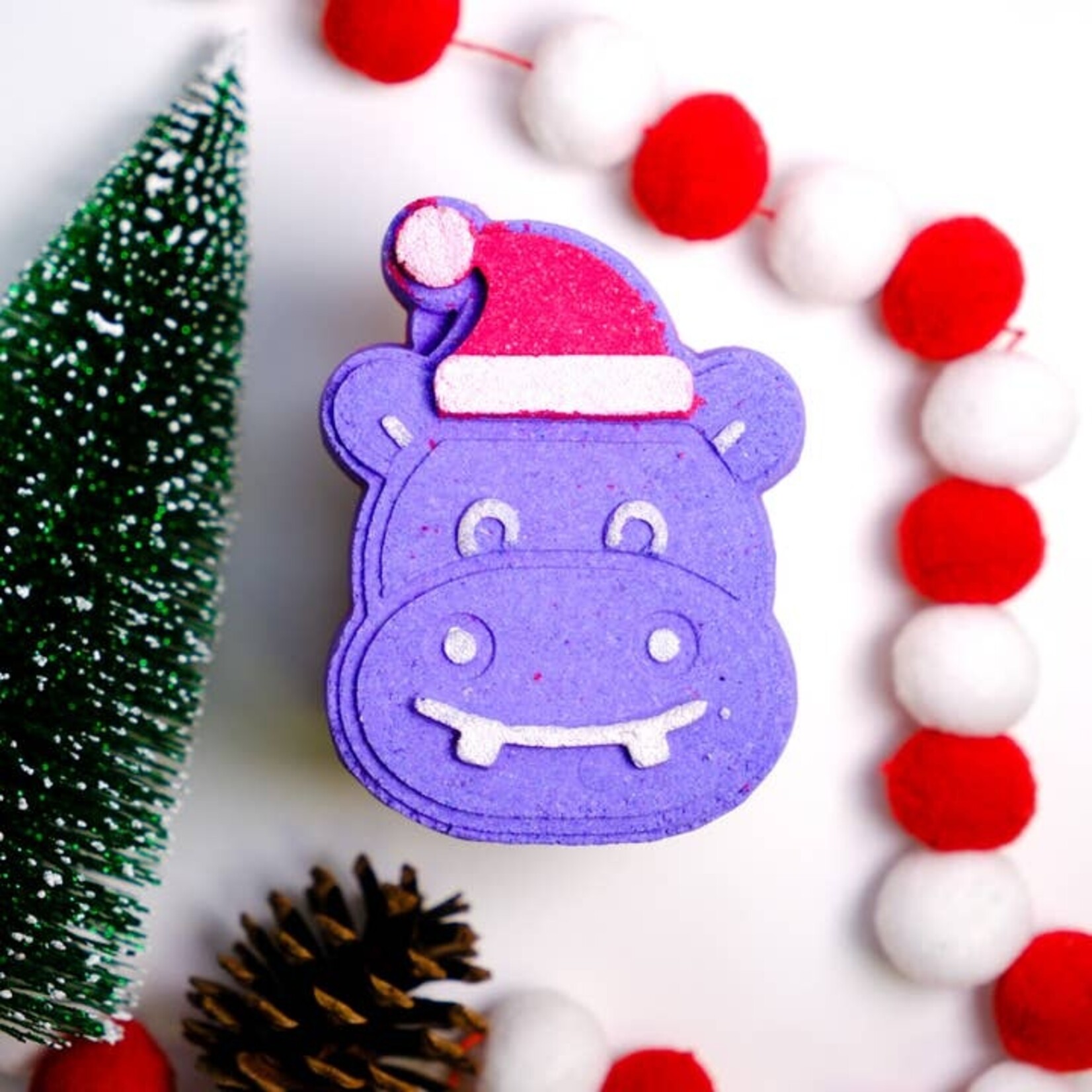 HAPPY HIPPO HAPPY HIPPO HIPPOPOTAMUS FOR CHRISTMAS BATH BOMB