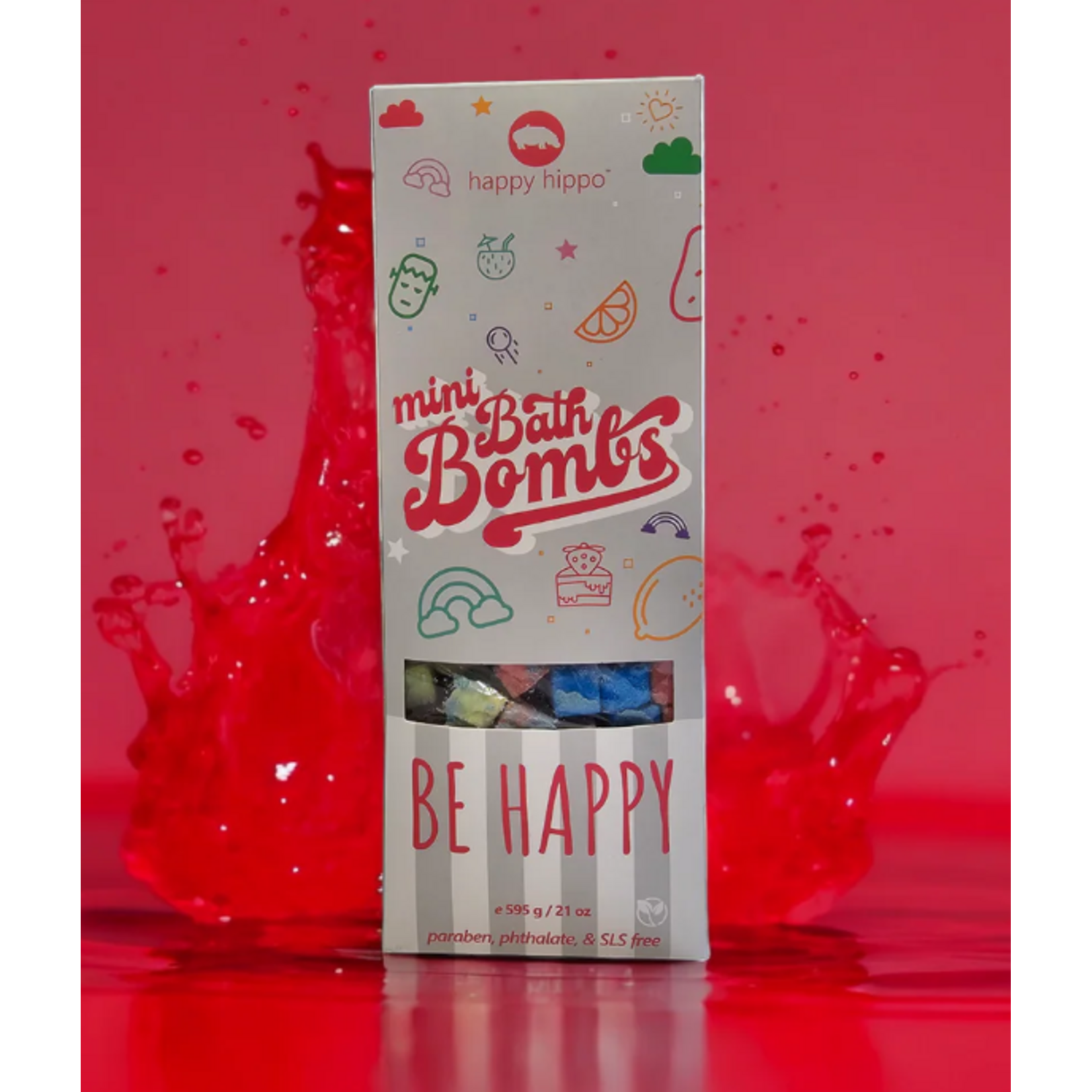 HAPPY HIPPO HAPPY HIPPO MINI BATH BOMB BOX BE HAPPY
