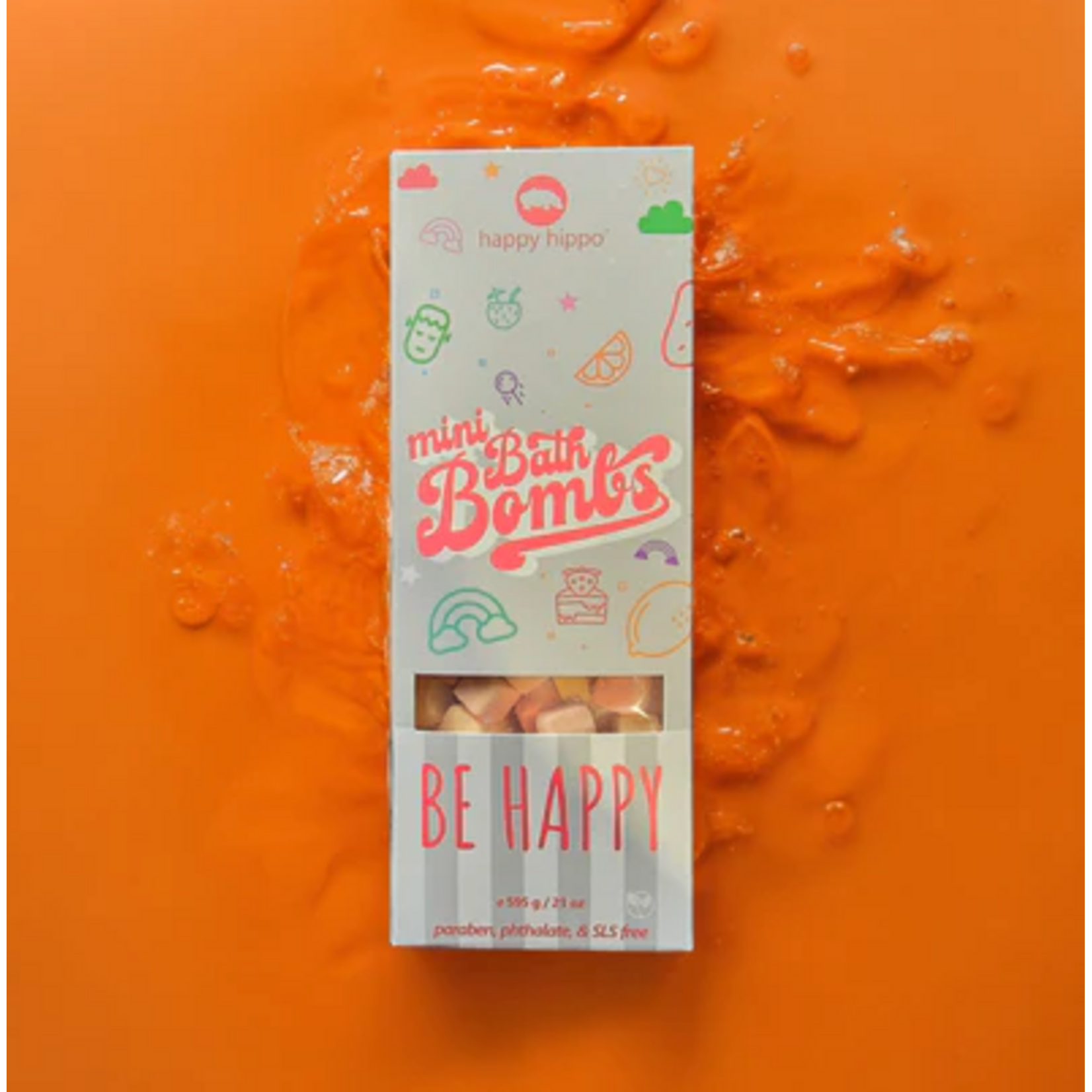HAPPY HIPPO HAPPY HIPPO MINI BATH BOMB BOX BE HAPPY