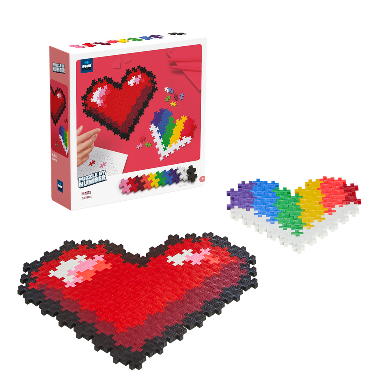 PLUS PLUS PLUS PLUS PUZZLE BY NUMBER HEARTS