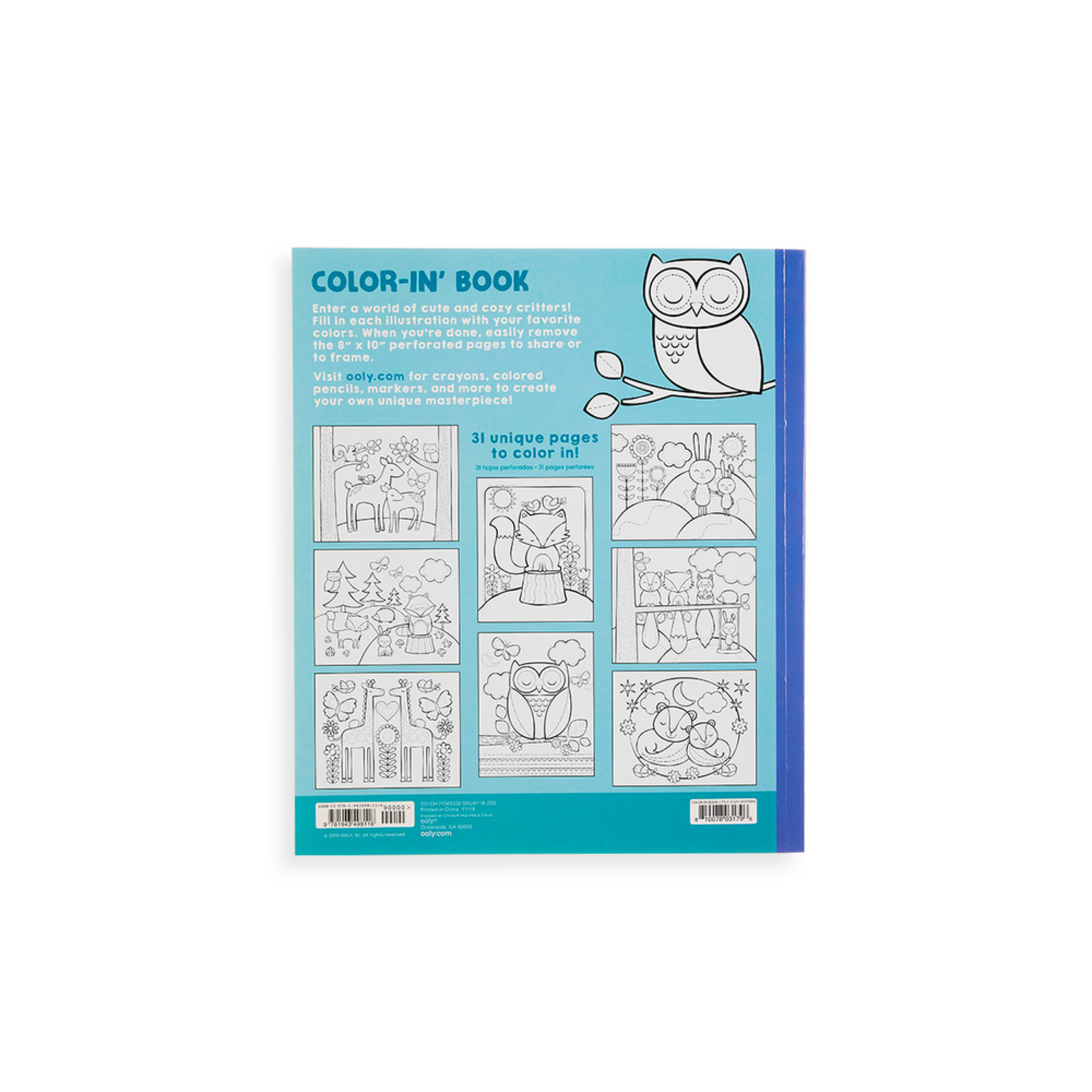 OOLY OOLY COLOR-IN' BOOK LITTLE COZY CRITTERS