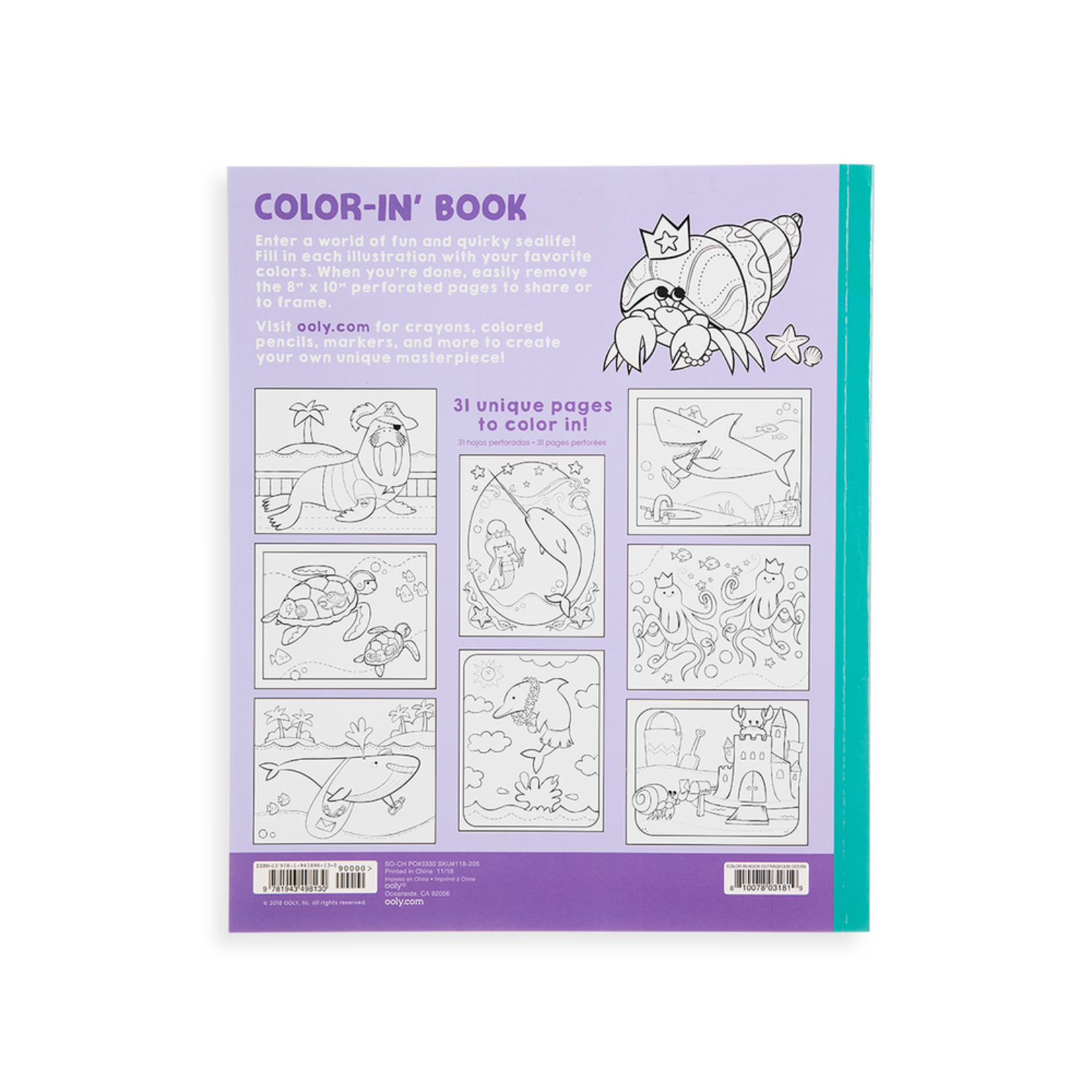 OOLY OOLY COLOR-IN' BOOK OUTRAGEOUS OCEAN