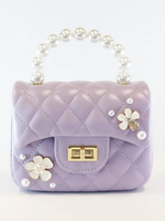 Doe a dear Pearl Handle Quilted Leather Purse w/ Charms
