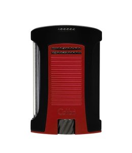 COLIBRI Daytona Single-Jet Lighter, Matte Black + Metallic Red