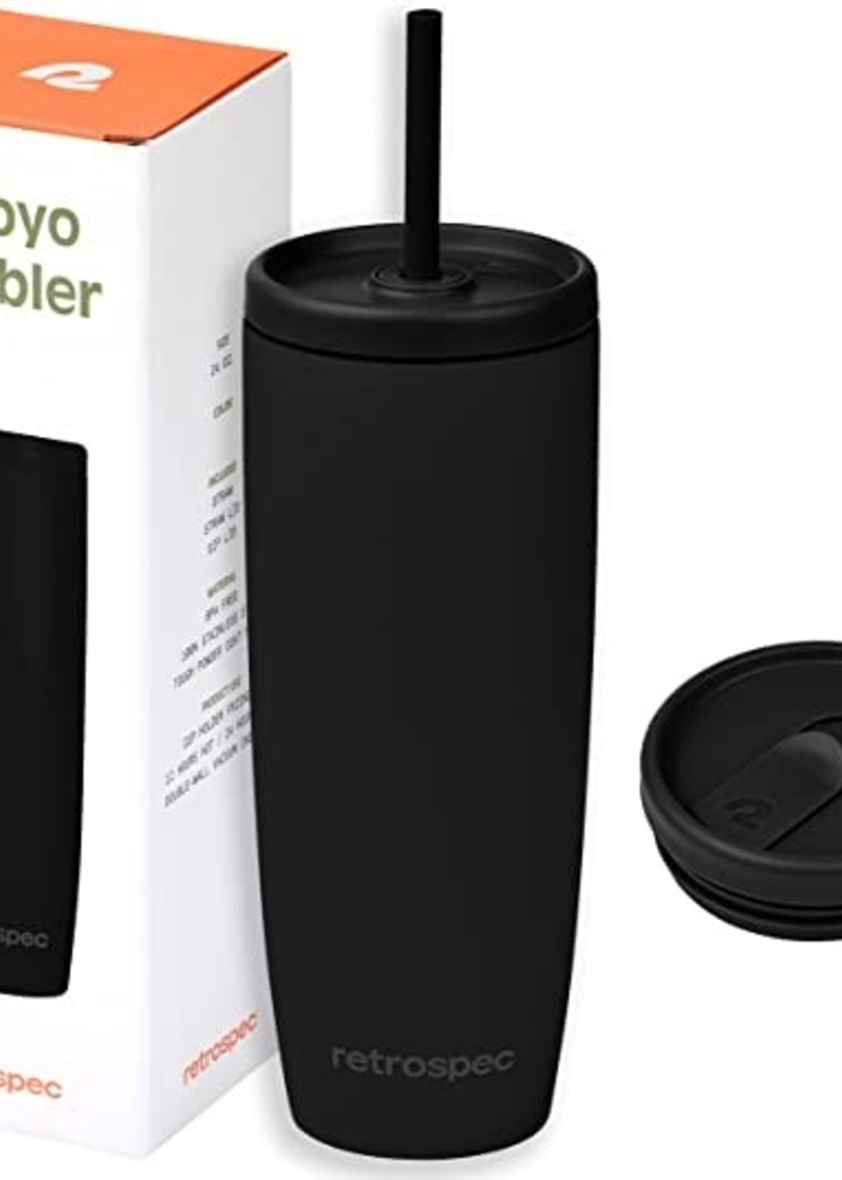 Retrospec Arroyo Tumbler Lid Bundle - Black