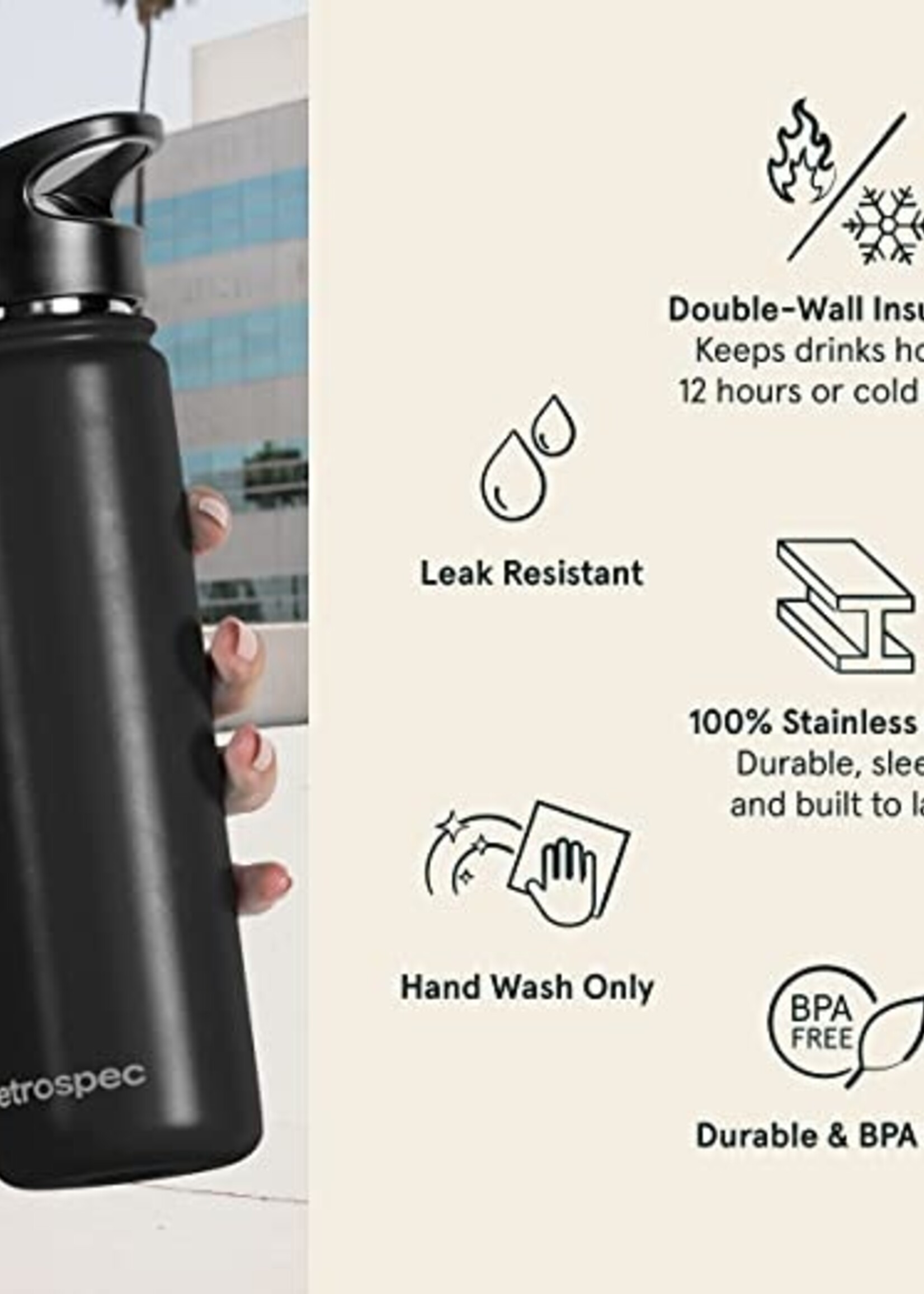 Retrospec Alder Canteen Straw Lid - Black