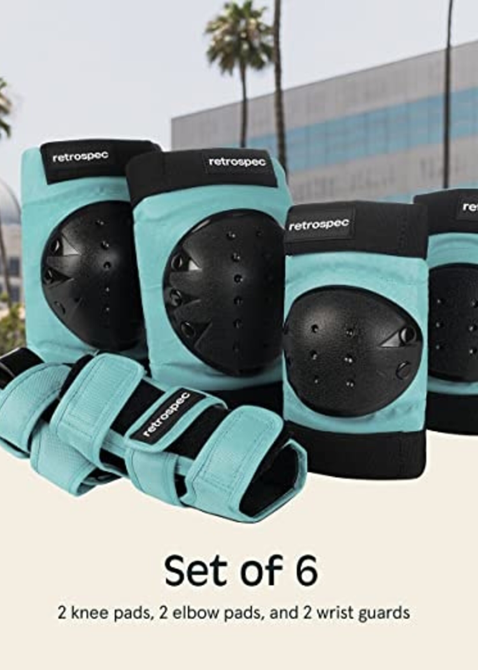 Retrospec Multi-Sport Protective Pad Set 2021 - Spring Mint - 3 Adult (Fits Most)