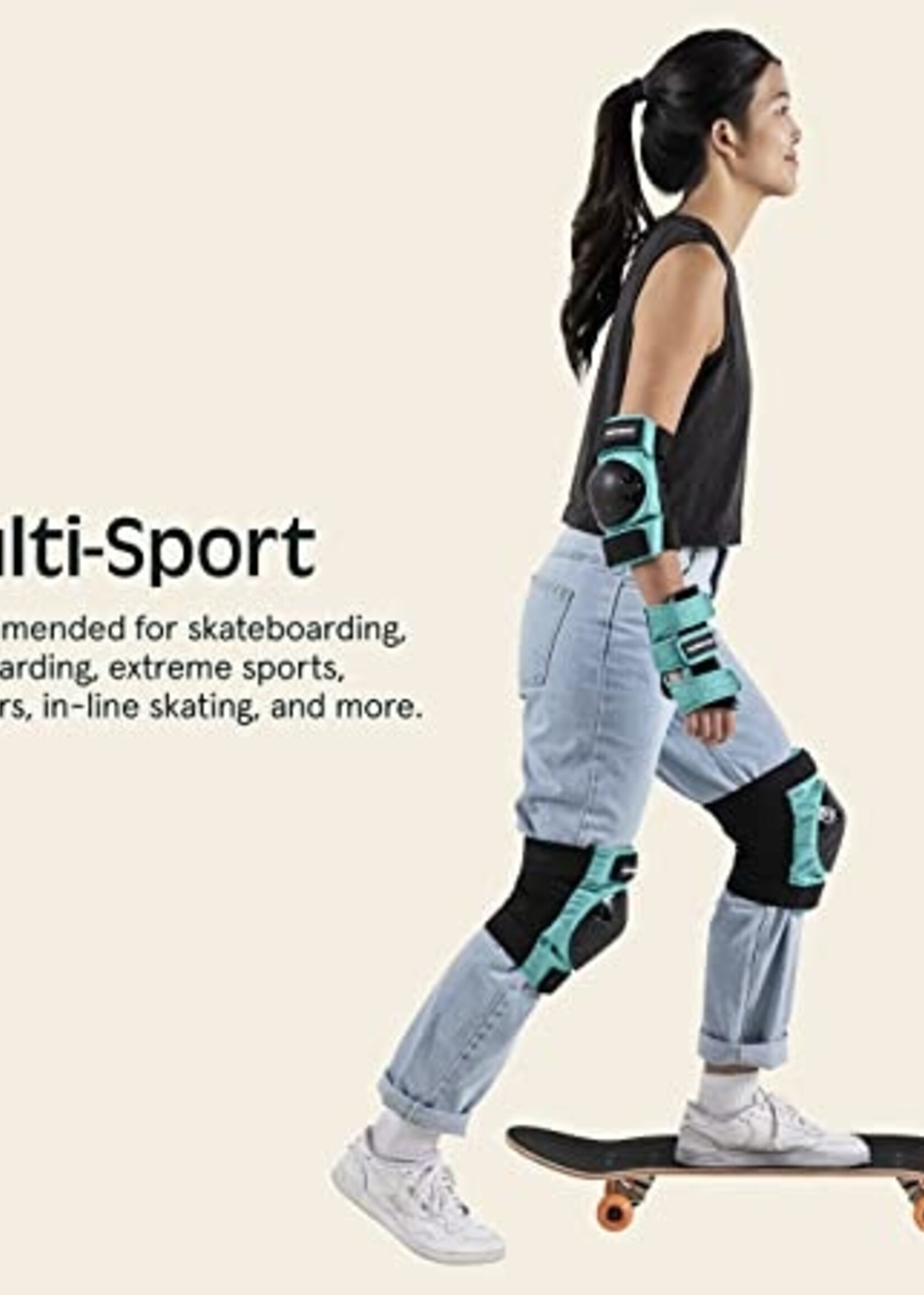 Retrospec Multi-Sport Protective Pad Set 2021 - Spring Mint - 2 Youth (10-14yrs)