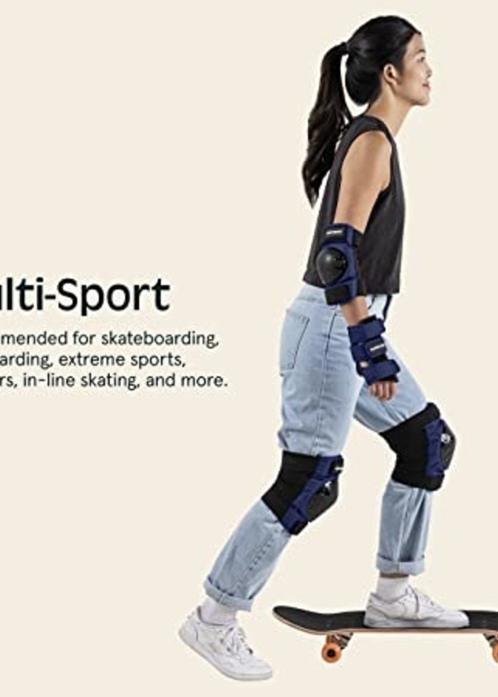 Retrospec Multi-Sport Protective Pad Set 2021 - MIdnight - 3 Adult (Fits Most)