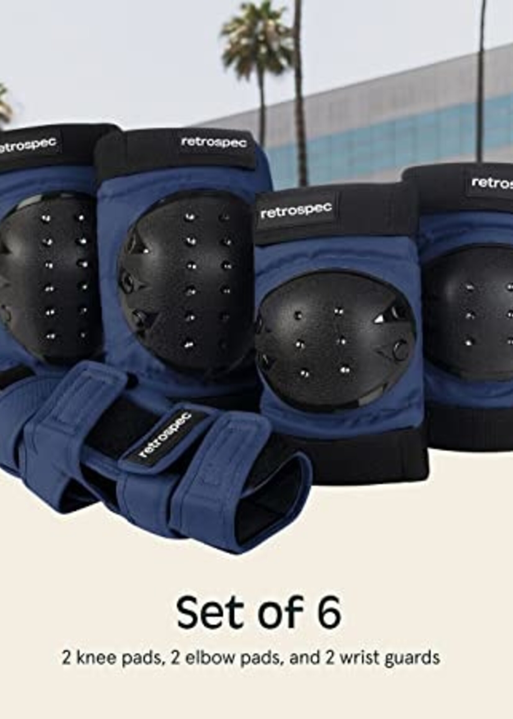 Retrospec Multi-Sport Protective Pad Set 2021 - MIdnight - 3 Adult (Fits Most)