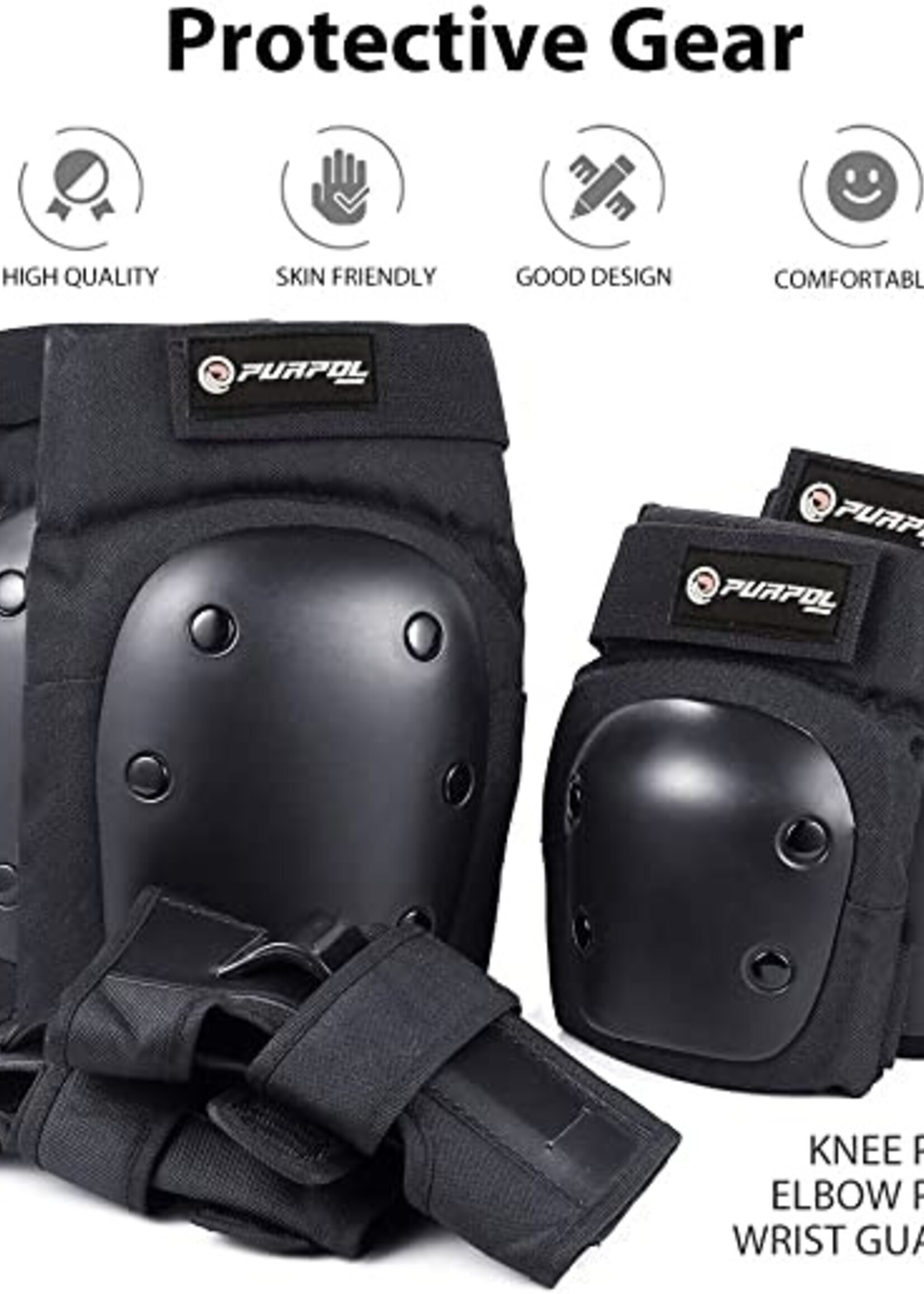 Retrospec Multi-Sport Protective Pad Set 2021 - Black - 2 Youth (10-14yrs)