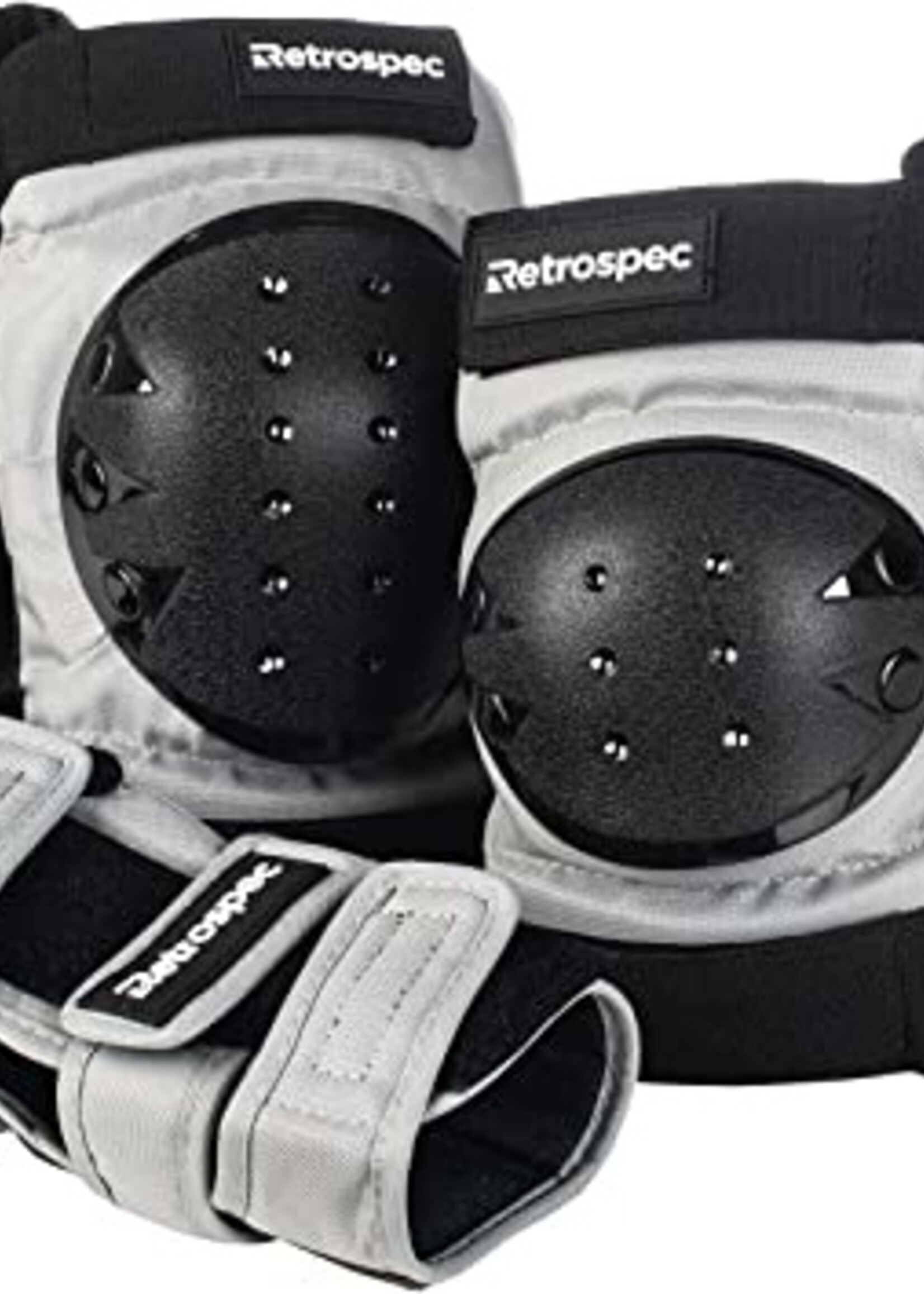 Retrospec Multi-Sport Protective Pad Set  - Gray - 3 Adult (Fits Most)