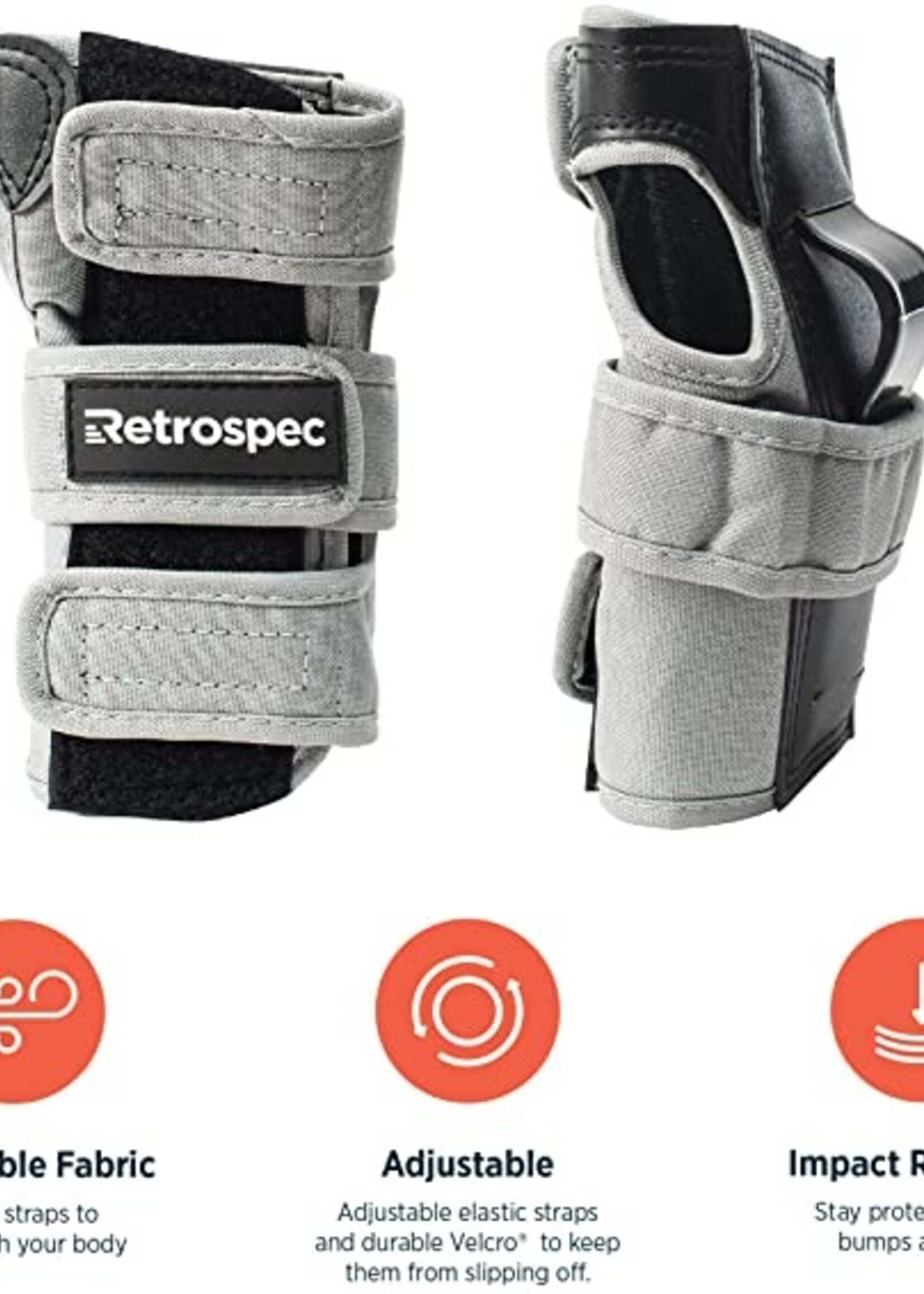 Retrospec Multi-Sport Protective Pad Set  - Gray - 3 Adult (Fits Most)