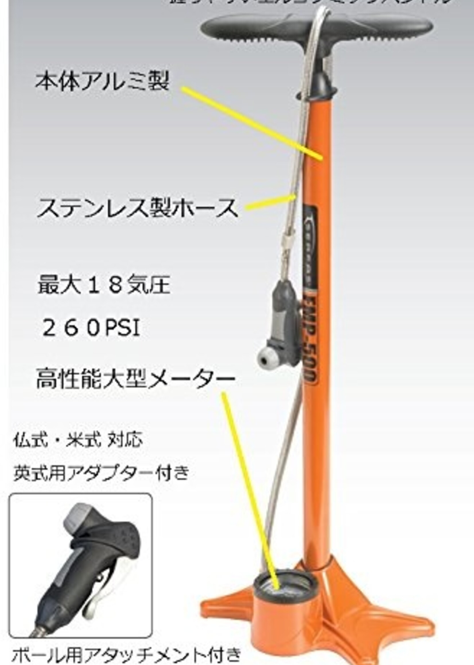 Serfas SERFAS FMP-500 FLOOR PUMP ORANGE