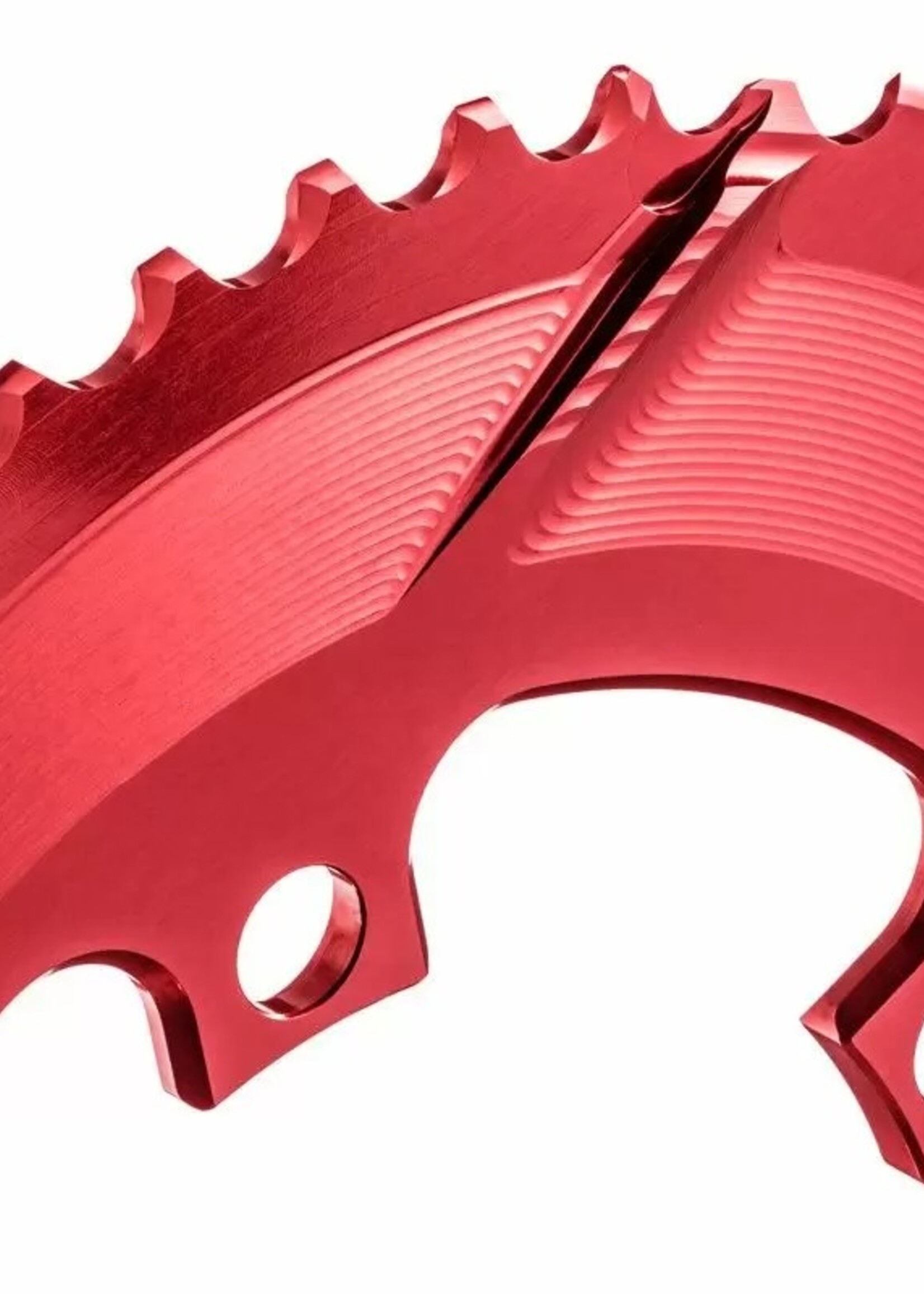 Absolute Black Premium Oval Road Chainring, 4x110BCD 50T - Red NLS